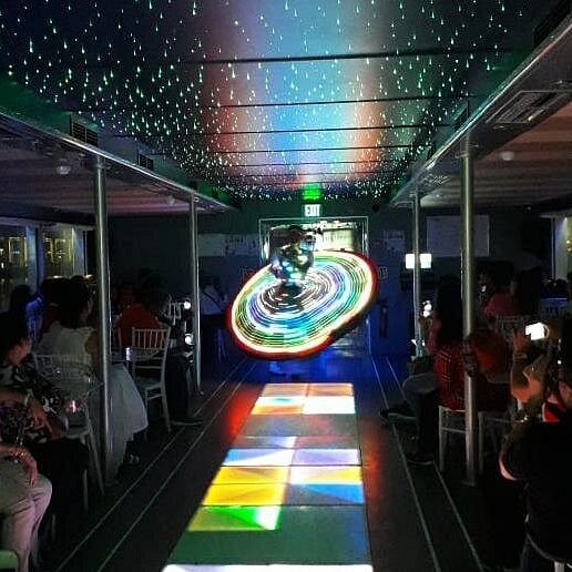 Experience a luxurious catamaran dinner cruise in Dubai Marina with live entertainment, delicious Arabian cuisine, and private hotel transfers.